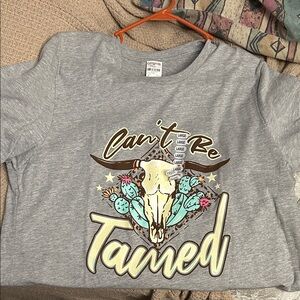 Gray Graphic Women's Top